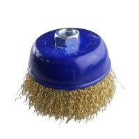 Щетка чашечная для УШМ 100 мм (4), латунированная, волнистая проволока,&quot;MAXIMUM&quot; MX 17733