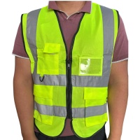 Жилет сигнальный светоотражающий на молнии с карманами XXXL, салатовый (кратно 50 шт)