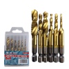 Сверла с метчиком HSS 6 предметов, М 3-М 10, шестигранный хвостовик, &quot;MAXIMUM&quot; MX 15609