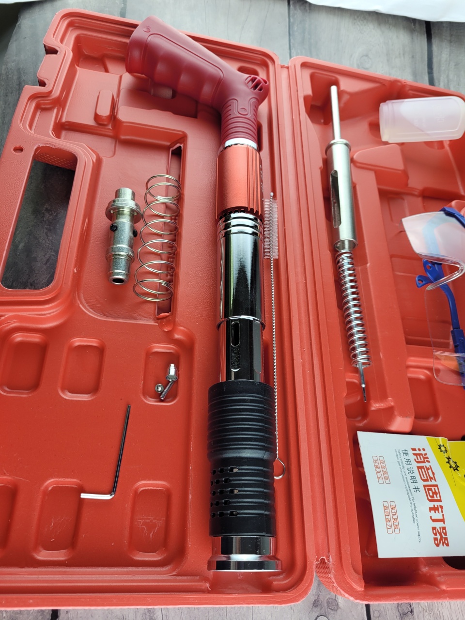 пороховой монтажный пистолет, красный, кейс, &quot;maximum&quot; mx 17122 (3528) оптом