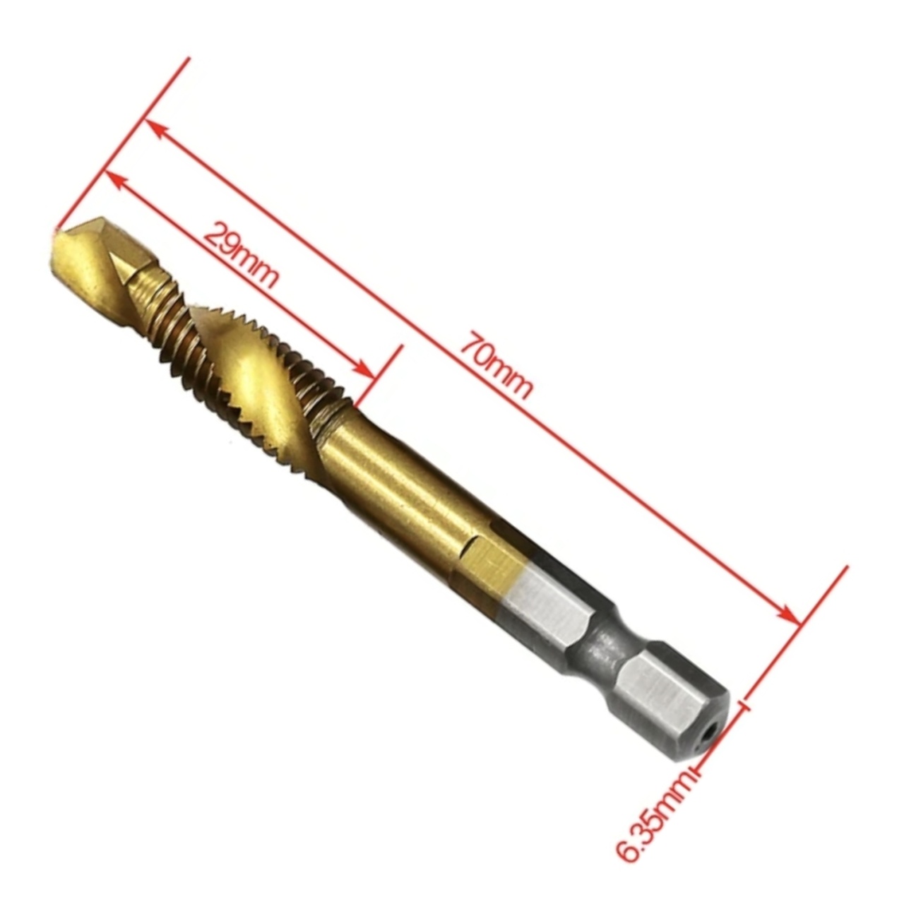 Сверла с метчиком HSS 6 предметов, М 3-М 10, шестигранный хвостовик, &quot;MAXIMUM&quot; MX 15609 оптом