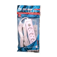 Удлинитель с заземлением 5 м, 3 розетки, 2 USB порта, Type C, &quot;MAXIMUM&quot; МХ 12493 (2586) оптом