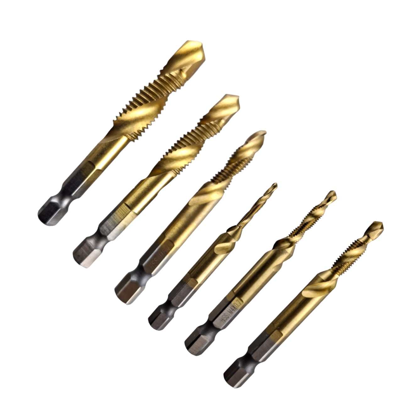 Сверла с метчиком HSS 6 предметов, М 3-М 10, шестигранный хвостовик, &quot;MAXIMUM&quot; MX 15609 оптом