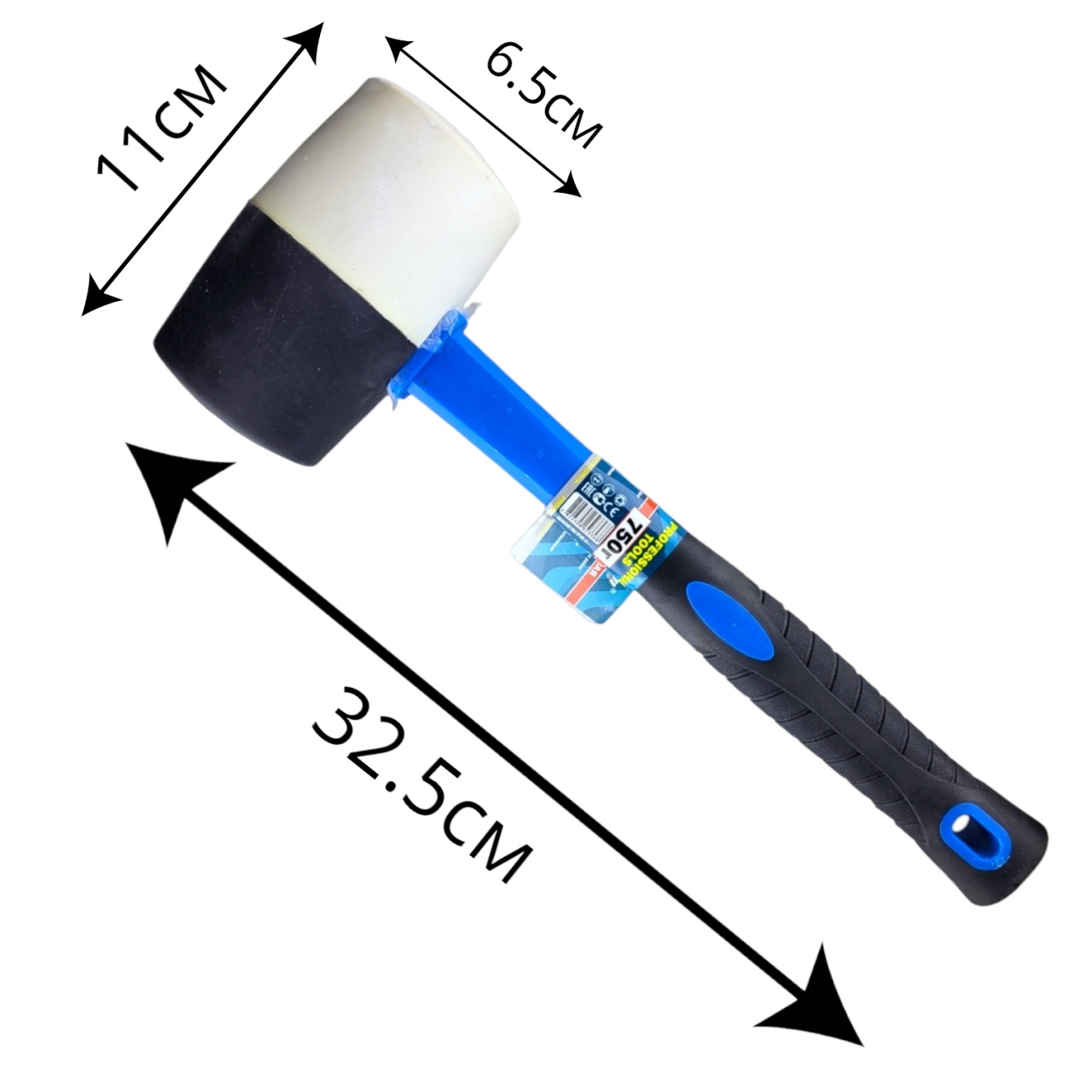 киянка резиновая черно-белая с фиберглассовой рукояткой 750 гр, &quot;maximum&quot; mx 08748 оптом