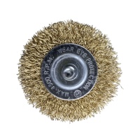 Щетка для дрели плоская  65 мм, 2,5 &quot;, латунированная, волнистая проволока,&quot;MAXIMUM&quot; MX 17832 оптом