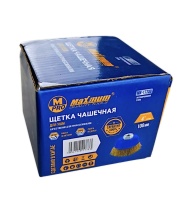 Щетка чашечная для УШМ 100 мм (4), латунированная, волнистая проволока,&quot;MAXIMUM&quot; MX 17733 оптом