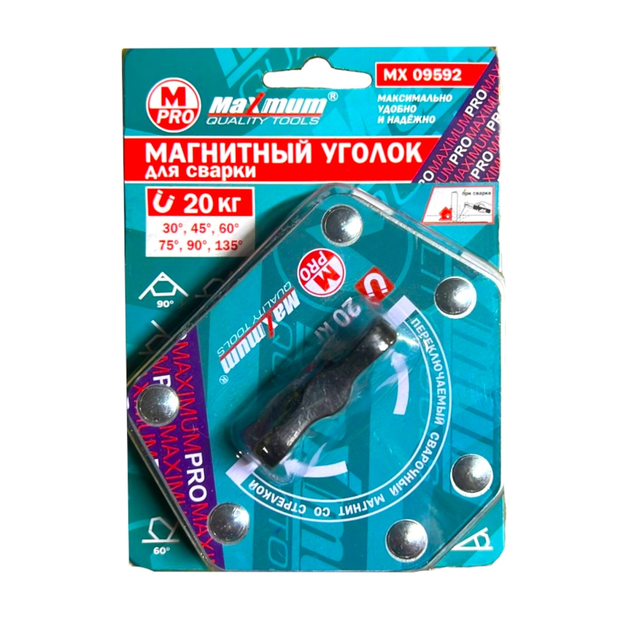 магнитный уголок для сварки с переключателем 12 кг, шестиугольник, &quot;maximum&quot; mx 09592 оптом