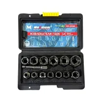Набор экстракторов гаек Cr-Mo 14 предметов, кейс, "MAXIMUM" MX 18556